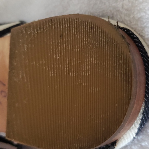 Talbots | Women's Lady Bugs Black/White Gold Stripes Slip-On Mules Sz 7M - Picture 9 of 10